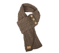 Aran Traditions Aran Cable Button Wrap Scarf - Mushroom