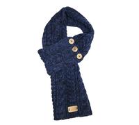 Aran Traditions Aran Cable Button Wrap Scarf - Navy Mix