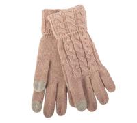 Aran Traditions Aran Cable Cuff Fine Knit Gloves - Blush