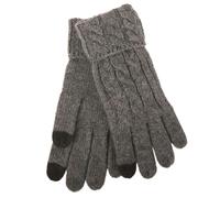 Aran Traditions Aran Cable Cuff Fine Knit Gloves - Charcoal