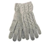 Aran Traditions Aran Cable Cuff Fine Knit Gloves - Silver Grey