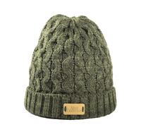 Aran Traditions Aran Cable Knit Beanie Hat - Dark Green
