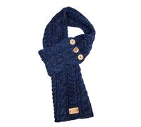 Aran Traditions Aran Cable Knit Button Scarf in Dark Navy Aran Traditions Dark Navy One Size