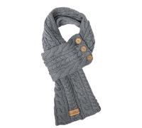 Aran Traditions Aran Cable Knit Button Scarf in Light Blue Aran Traditions Light Blue One Size