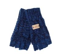 Aran Traditions Aran Classic Cable Fingerless Gloves - Navy Mix