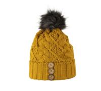 Aran Traditions Aran Diamond Cable Button Hat - Amber