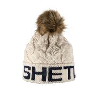 Aran Traditions Aran Diamond Cable Shetland Pom Pom Hat - Cream