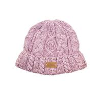 Aran Traditions Aran Donegal Cable Turn up Beanie Hat - Rose Pink