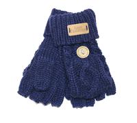 Aran Traditions Aran Junior Cable Fold-over Mittens - 3-6yrs - Navy Mix
