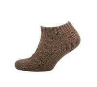 Aran Traditions Cable Chunky Ankle Socks (UK Size 4-7) (Mushroom)