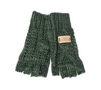 Aran Traditions Cable Knit Fingerless Gloves (Dark Green)