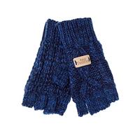 Aran Traditions Cable Knit Fingerless Gloves (Navy)
