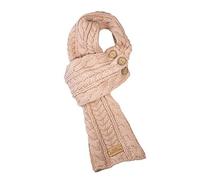 Aran Traditions Cable Knit Wrap Button Scarf (Blush)