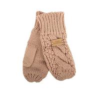 Aran Traditions Diamond Knitted Winter Mittens Gloves (Blush)