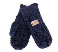 Aran Traditions Diamond Knitted Winter Mittens Gloves (Navy)
