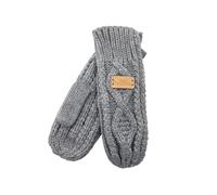 Aran Traditions Diamond Knitted Winter Mittens Gloves (Silver Grey)