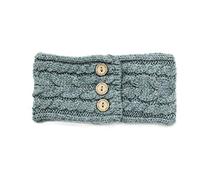 Aran Traditions Donegal Cable Knitted Style Button Headband (Jade)
