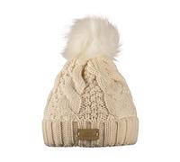 Aran Traditions Faux Fur Pom Pom Knit Bobble Hat (Cream): Classic Warmth and Style in one Chic Accessory.