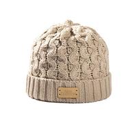 Aran Traditions Ribbed Beanie Hat (Oatmeal)