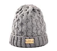 Aran Traditions Ribbed Beanie (Steel) - Winter Hat for Men and Women, Grey Bobble Hat, Warm Winter Headwear