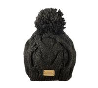 Aran Traditions Twist Cable Pom Pom Hat - Charcoal Grey