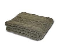 Aran Warm Hand Knitted Sofa, Bed and Chair Throw In Charcoal, Grey