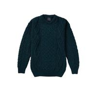 Aran Woollen Mills Men's Wool Sweater Fishermen's Jumper Made in Ireland, Mer.mist.marl, M
