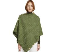 Aran Woollen Mills Supersoft Merino Wool Buttoned Irish Cape/Poncho (Meadow Green)