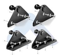 ARANA 10MM Gas Strut Mounting Brackets, Ball Stud Mount Bracket for Universal Lift Supports Shocks Spring 4PCS with 16 Screws (Only Fits 10mm Ball Head)