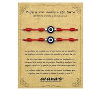 arana's - 7 Knots Evil Eye Bracelet Women Men Children Babies - Evil Eye - Red Thread Protection Negative Energy - Lucky Amulet - Couples Family Friends, Ajustable de 11 cm hasta 28 cm