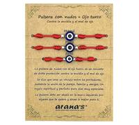 arana's - Bracelet 7 knots with evil eye woman man children babies - For the evil eye - Red thread protection negative energy - Lucky charm - Couples family friends