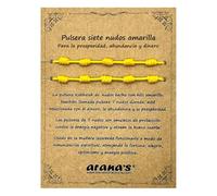 arana's - Bracelet seven knots yellow woman man - For abundance and money - Yellow thread protection negative energy - Amulet good luck - Prosperity intelligence studies (Yellow)