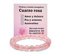 arana's® - Genuine Natural Stone Bracelet - 8 mm Beads with Elastic Thread - Size 19 cm for Men or Women | Amethyst, Tiger Eye, Lapis Lazuli, Tourmaline, Rose Quartz, 19 cm, Natural Stone Rose Quartz