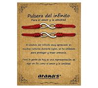 arana's - Infinity bracelet for women, men, couples, friends - Red thread of destiny - Original gifts for couple father mother friends - Pack 2 bracelets lucky charms, Ajustable desde 8 cm hasta 28