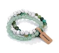 arana's® - Set of 3 Natural Stone Bracelets 8 mm for Men and Women, Elastic Bracelets with Natural Gems Quality 3A/5A, Made in Spain, Gift with Metal Box and Cotton Bag, 19 cm, Stone, Natural Stone