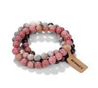arana's® - Set of 3 Natural Stone Bracelets 8 mm for Men and Women, Elastic Bracelets with Natural Gems Quality 3A/5A, Made in Spain, Gift with Metal Box and Cotton Bag, 19 cm, Stone, Natural Stone