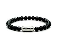 arana's - TURMALINA bracelet with magnetic clasp - 6 mm ball beads - energy gemstones for women and men - Electromagnetic wave protection - Repels bad energies, 20 cm, Tourmaline Stone Elastic band