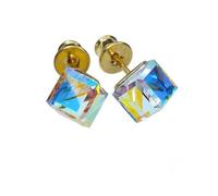 Arande 24K Gold Plated Silver Earrings Aurora Gold with Original Austrian Crystals - Handcrafted Jewelry