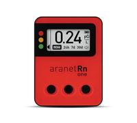 Aranet Radon One - Fast Home Radon Gas Detector with 10-Minute Response, E-Ink Display, Battery Powered, Portable Real-Time Radon Monitor for Basements & Indoor Air Monitoring (Red)
