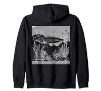 Arapaima Line Art Fish Lover Zip Hoodie