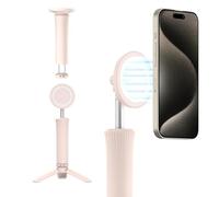 araree Magfie Pod Lite Magnetic Phone Tripod Stand, MagSafe Compatible 360° Rotating Mini Clamp Mount for iPhone and Galaxy Smartphones (Pink)