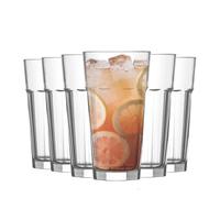 LAV 6X Clear 360ml Aras Highball Glasses - Tall Hi Ball Glass Water Gin Juice Cocktail Drinking Glassware Tumblers Set