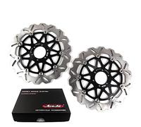 Arashi Floating Front Brake Discs Rotors Compatible with Moto Guzzi V7 III STONE 750 NIGHT PACK 2019-2020, V85 TT 850 19-21, V85TT TRAVEL 19-21, V9 BOBBER 850 ABS 16-20, Black Motorcycle Accessories