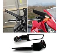 Arashi Motorcycle Rotatable Side Mirror with Integrated Turn Signal for Hon.da,Suzuki,BMW,Ya.ma.ha,Ka.wa.sa.ki,Triumphal,Aprilia CBR1000RR CBR600RR Hayabusa R1 R6 ZX-6R GSXR600 GSXR750 Rear View