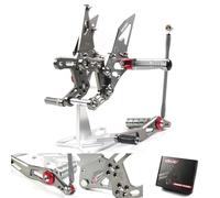 Arashi Version 2.0 Adjustable Rearsets for Yamaha YZF R1 2009-2014, Gray Rear Sets Footpegs Footrests Accessories