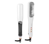 AraSyleon Steam Straightener Brush, Hair Straightening Brush 5 Settings (150-210℃), Fast Heating, Steam Hydrates and Smooths Frizz in one Pass, Professional Salon at Home (UK Plug), White