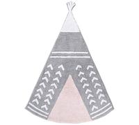 Aratextil Arizona Children's Rug, Cotton, Grey/Pink, 120 x 160 x 30 cm