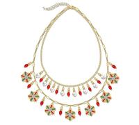 ARATLENCH Christmas Snowflake Necklace Christmas Holiday Winter Snowflakes Light Bulb Charms Paperclip Chain Layered Necklace Xmas Festive Necklace Jewelry, L, Metal, No Gemstone