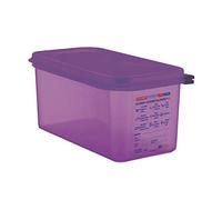 Araven Allergen Polypropylene Plastic 1/3 Gastronorm Sized Food Storage Container with Airtight Lid Included | Purple | Capacity: 6 Litre | CM788