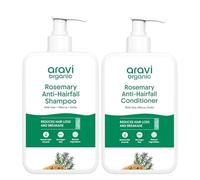 Aravi Organic Rosemary Anti Hairfall & Hair Growth Shampoo & Conditioner Combo Sulphate Free Shampoo For Men & Women For Dry & Frizzy Hair Stronger & Healthier Hair 200ml + 200ml (Pack Of 2) White